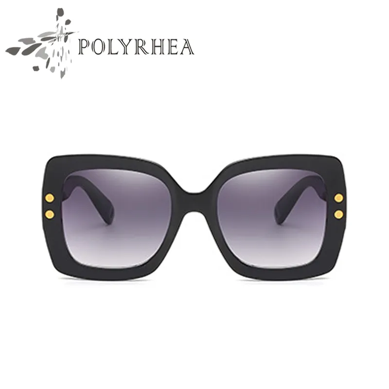 2021 Luxury Italy Overdimensionerade fyrkantiga solglasögon Kvinnor Retro Fashion Designer Big Fram Sun Glasses Kvalitet UV -skyddslins Come W252O
