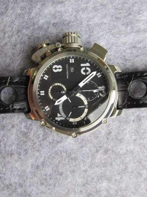 51mm grote man herenhorloge limited edition DIVER U-51 U51 quartz chronograaf werkende chrono racing stop polshorloge italië horloges water309r