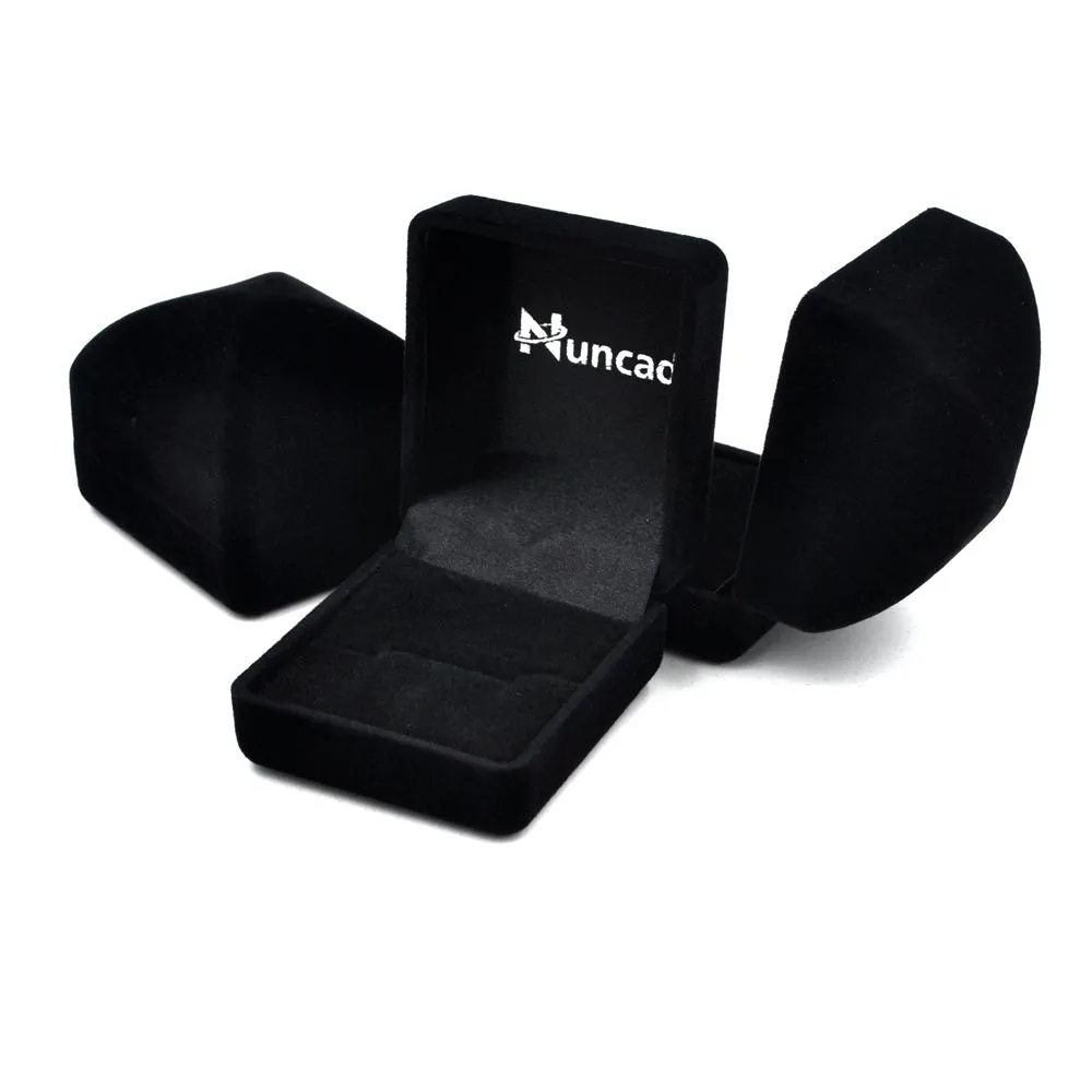 Nuncad 8mm hommes coquille d'ormeau poli noir facettes carbure de tungstène anneaux de mariage taille 7-12199y