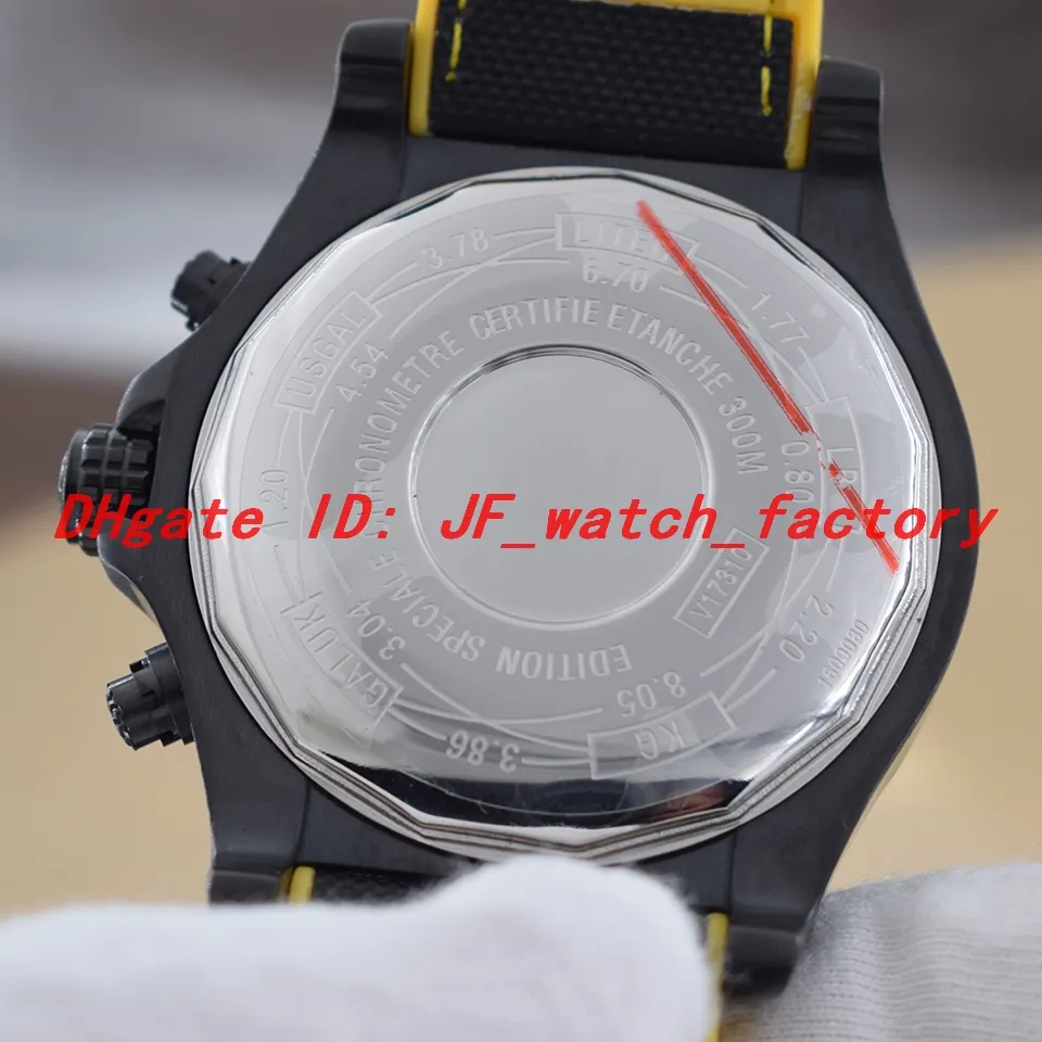 montre Quartz movement Chronograph PVD black steel case Rubber strap folding buckle 1884 B Men watch2606
