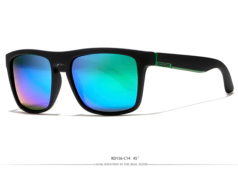 Certificação CE KDeam polarizada óculos de sol Men Sport Sun Glasses Driving Women Mirror Lens Square Frame UV400 com estojo KD156161O