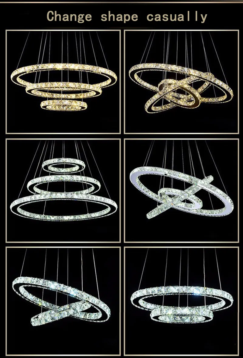 Modern LED Crystal Chandelier Lights Lamp For Living Room Cristal Lustre Chandeliers Lighting Pendant Hanging Ceiling Fixtures300g