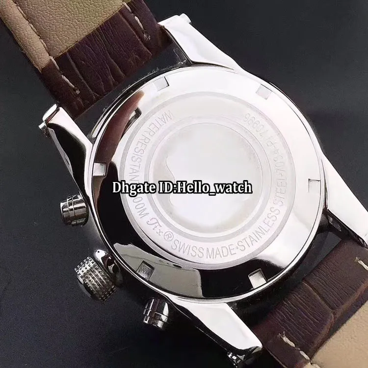 Date U0114881 Black Dial Miyota Quartz Chronograph Mens Watch Stopwatch 114881 PVD Black Leather Strap Gents New watches187B