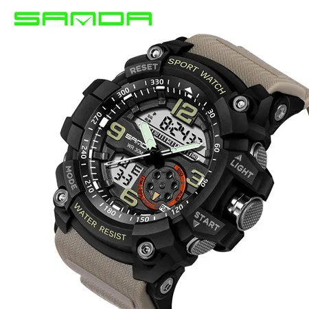 Sanda Digital Watch Mężczyzna armia wojskowa sportowy Watch Wat odporny na datę Kalendarz LED ElectronicsWatches Relogio Masculino288t