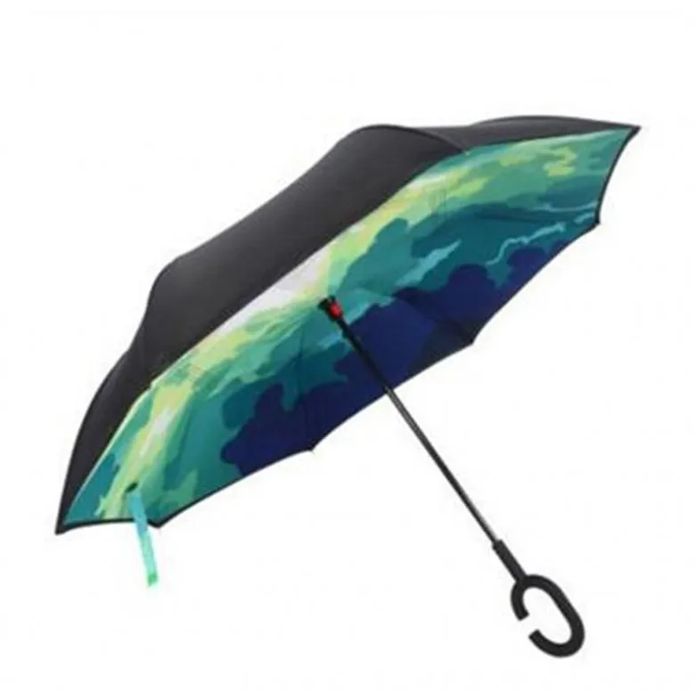 New C Handle Inverted Umbrellas Non Automatic Protection Sunny Umbrella Paraguas Rain Reverse Umbrella Special Design