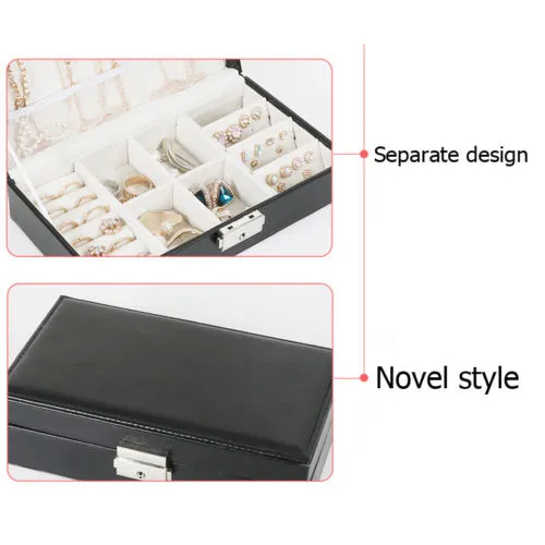 Moda feminina portátil viagem caixa de jóias organizador veludo ornamentos armazenamento caso presente box224h