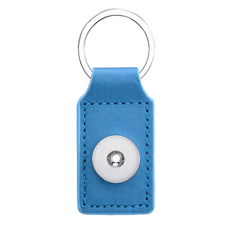 Noosa Square Leather Snap Keychain Jewelry 18mm Snap button key chain Fit 18mm 20mm Snap jewelry Keyring