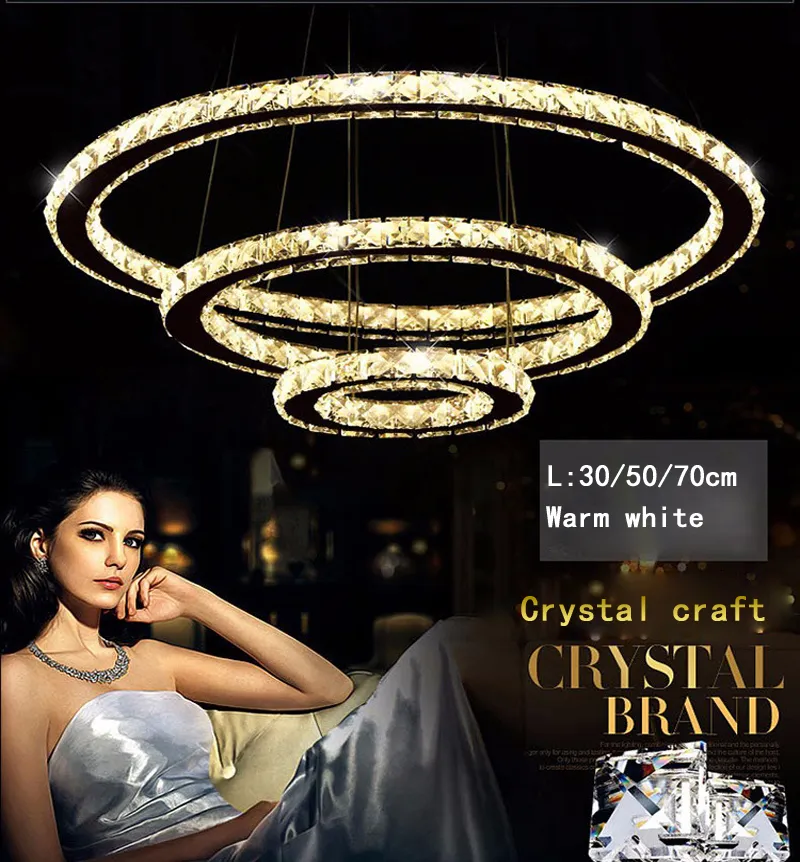 Modern LED Crystal Chandelier Lights Lamp för vardagsrum Cristal Luster Chandeliers Lighting Pendant Hanging Tak Fixtures2883