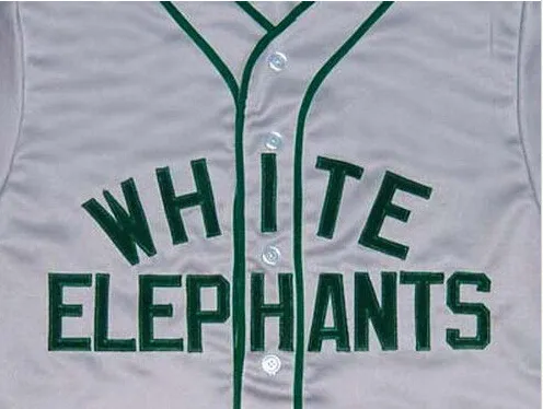 Men  WHITE ELEPHANTS BUTTON-DOWN JERSEY NEGRO LEAGUE GREY All Stitched Stitch Sewn High Quality Jerseys