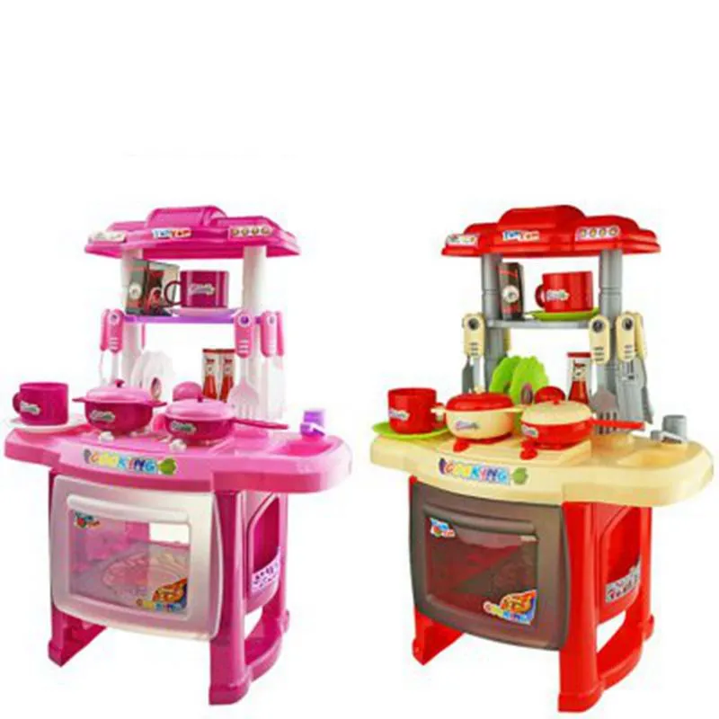 Whole-Kids Kitchen set kinderen Keuken Speelgoed Grote Keuken Koken Simulatie Model Speel Speelgoed voor Meisje Baby241i