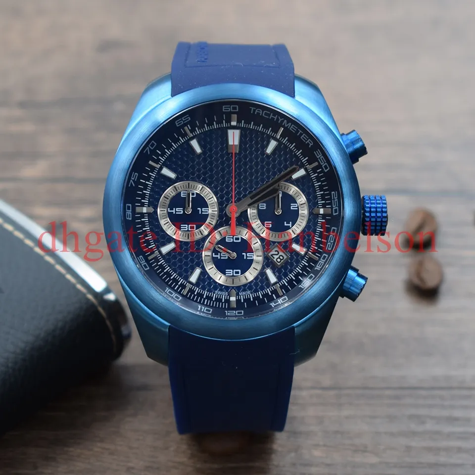 NEW Sports men 6612 Multifunctional chronograph Quartz watch Titanium shell Rubber strap Small dial work Fashion male WristWatch192I