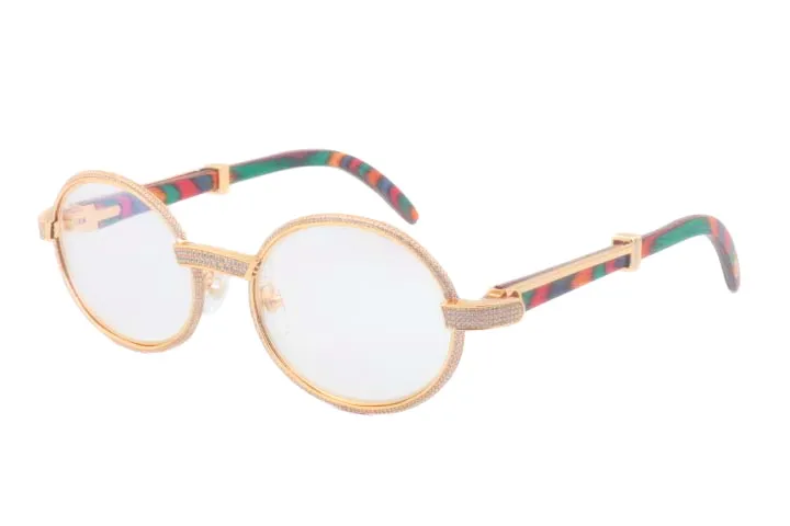 2017 Nouvelles lunettes de diamant à monture complète en bois naturel 7550178 Lunettes de soleil de haute qualité Taille 55 -22-135mm Lunettes de soleil RÉTRO 2 Couleurs251a