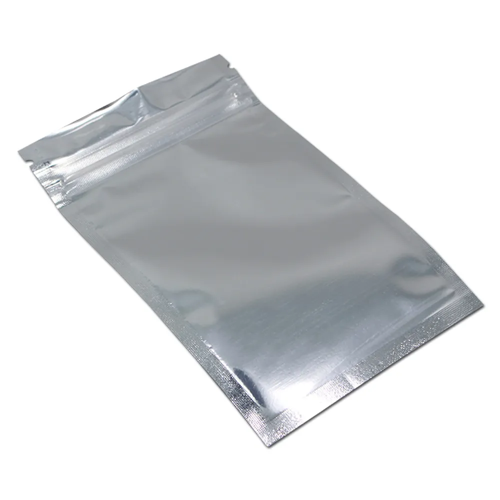 6x10 см 300 шт. Маленькая алюминиевая фольга на молнии Пищевая сумка для хранения Фольга Упаковочные пакеты для сушеных продуктов Майларовая фольга Многоразовая закрывающаяся сумка Baggie237i