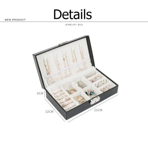 Moda feminina portátil viagem caixa de jóias organizador veludo ornamentos armazenamento caso presente box224h