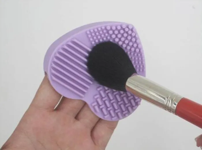 Makyaj Fırça Temizleme Mat Temizleyici Silikon Kalp Şeklinde Kozmetik Fırça Scrubber Kurulu Yıkama Pedi Makyaj