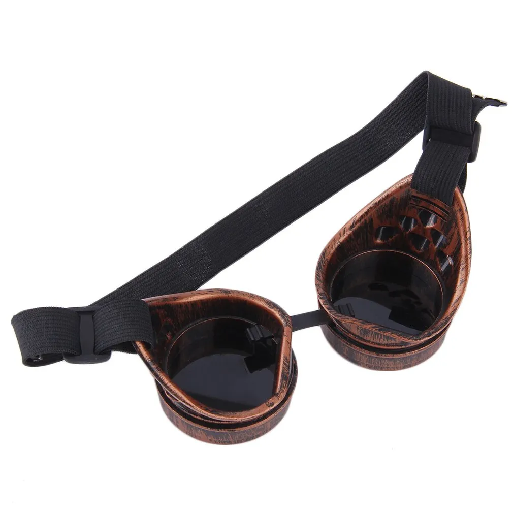 Professionella Cyber ​​Goggles Steampunk Glasses Vintage Welding Punk Gothic Victorian Outdoor Sports Solglasögon2432
