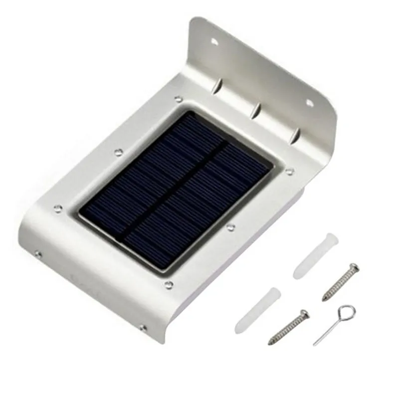 Solar Powered Wall Light Motion sensor 16 LEDs Cool White Outdoor led Lights Garden Lamp
