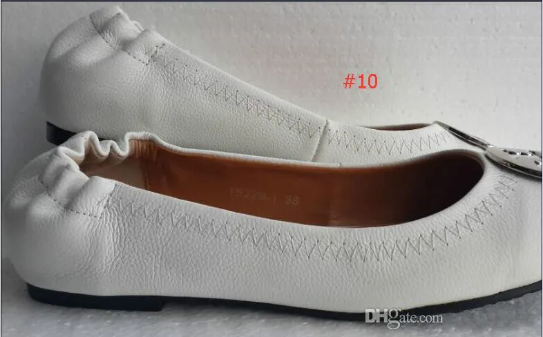 US Molto popolare tendenza fibbia in metallo pelle di pecora ballerine in vera pelle mocassini all'aperto scarpe donna donna Sz 35-41