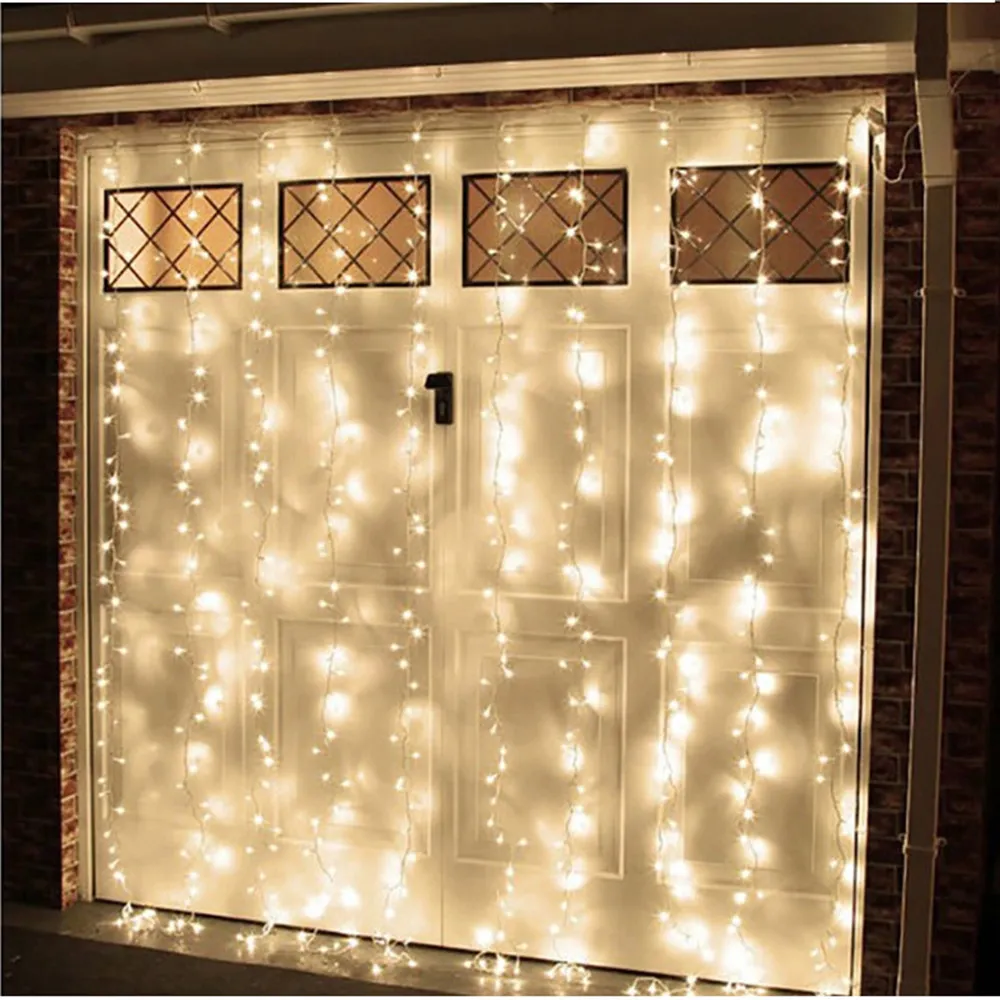 Guirlande lumineuse à 400LED en forme de glaçon, 4M x 3M, lumières féeriques de noël, nouvel an, maison, pour fête de mariage, rideau, décoration de jardin, 286I
