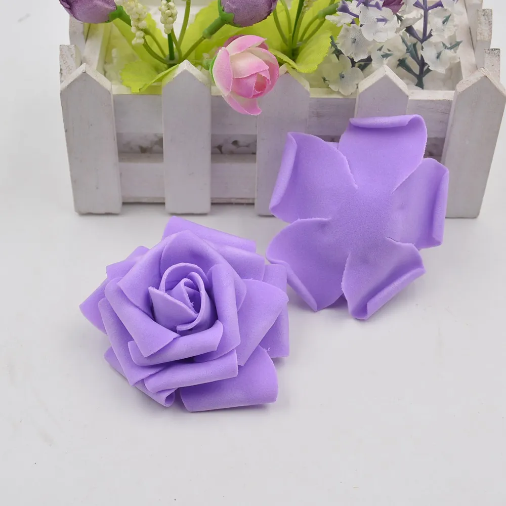 100 Stück 7 cm künstliche Blumen, hochwertige Schaumstoff-Rosen, handgefertigte Blumen, Hochzeitsdekoration, DIY-Zwischenablage, Puff249z