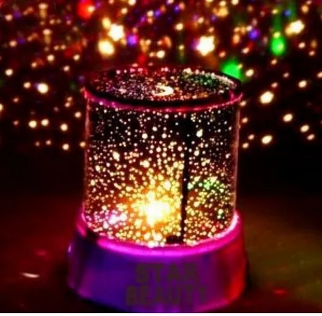 Lámpara de proyector de estrellas Música giratoria LED Star Iraqi Proyector Colorido Noche Lámpara de sueño Regalos creativos 283i
