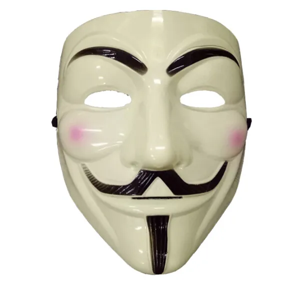 Nieuwe designer kostuumaccessoires vormmaskers voor mannen Halloween Vendetta Party Male klassieke masker Cosplay Cosplay Heren wit geel