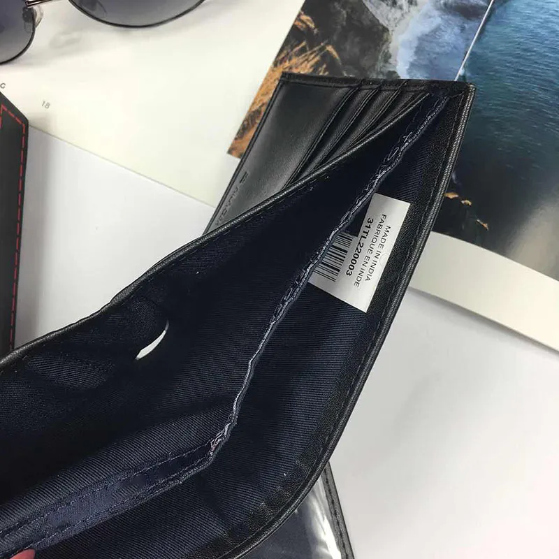 2018 Genuine Leather Men Walets Designer Mens carteira curta com bolsa de bolso de moeda Case High Quality302V