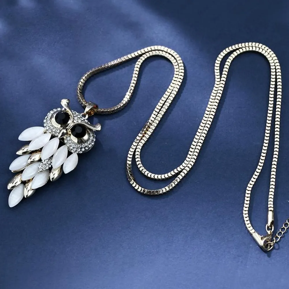 Bezaubernder, eingefasster Legierungs-Opal-Anhänger, Damen-Halsband für Damen und Mädchen, lange Pullover-Halskette #281177281G
