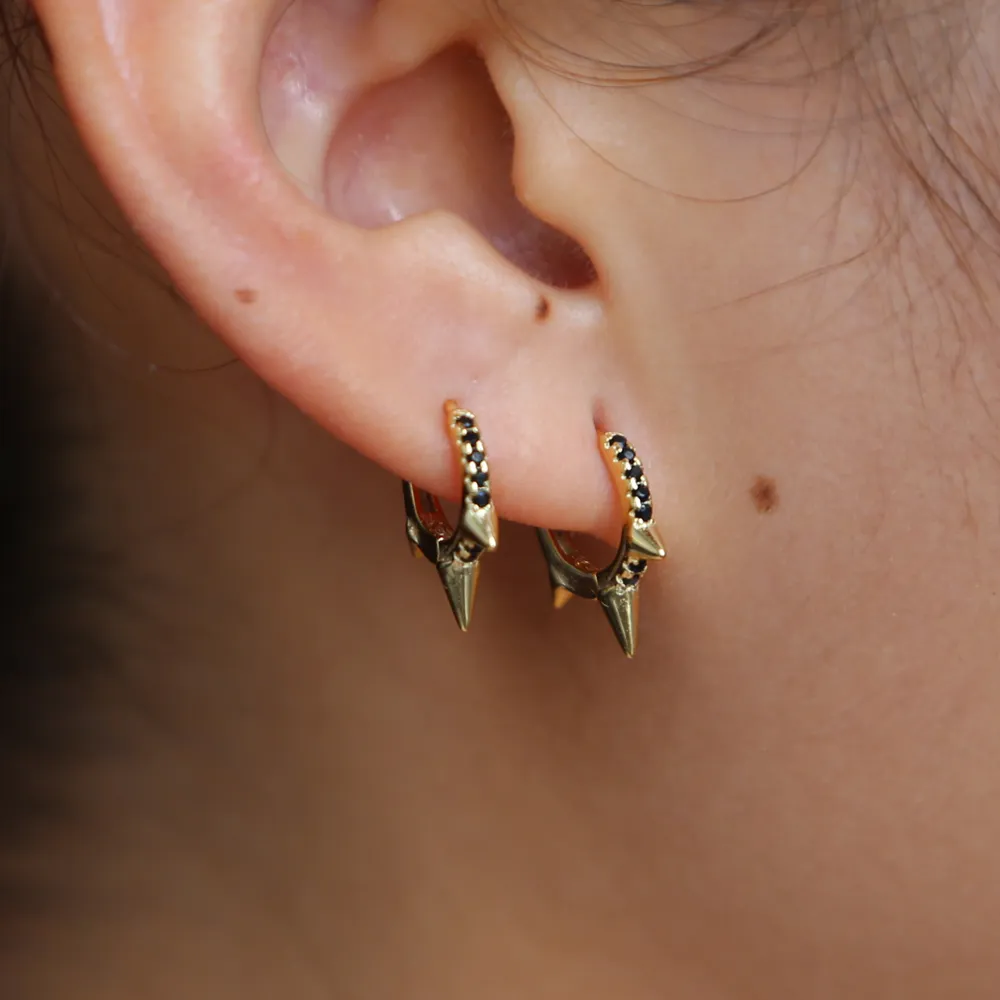 Boucles d'oreilles de goujon punk gothiques simples