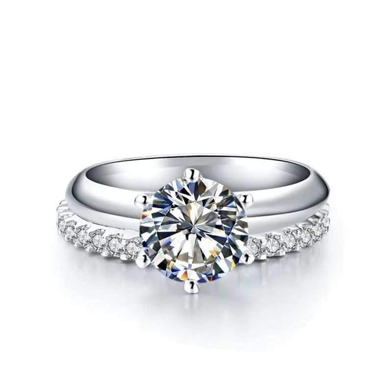 Anti Allergie Geen Vervagen Originele Pure 925 Zilveren Ringen Sets Zirconia Diamanten Verlovingsringen Sets Bruiloft Sieraden Voor Vrouwen DR2621
