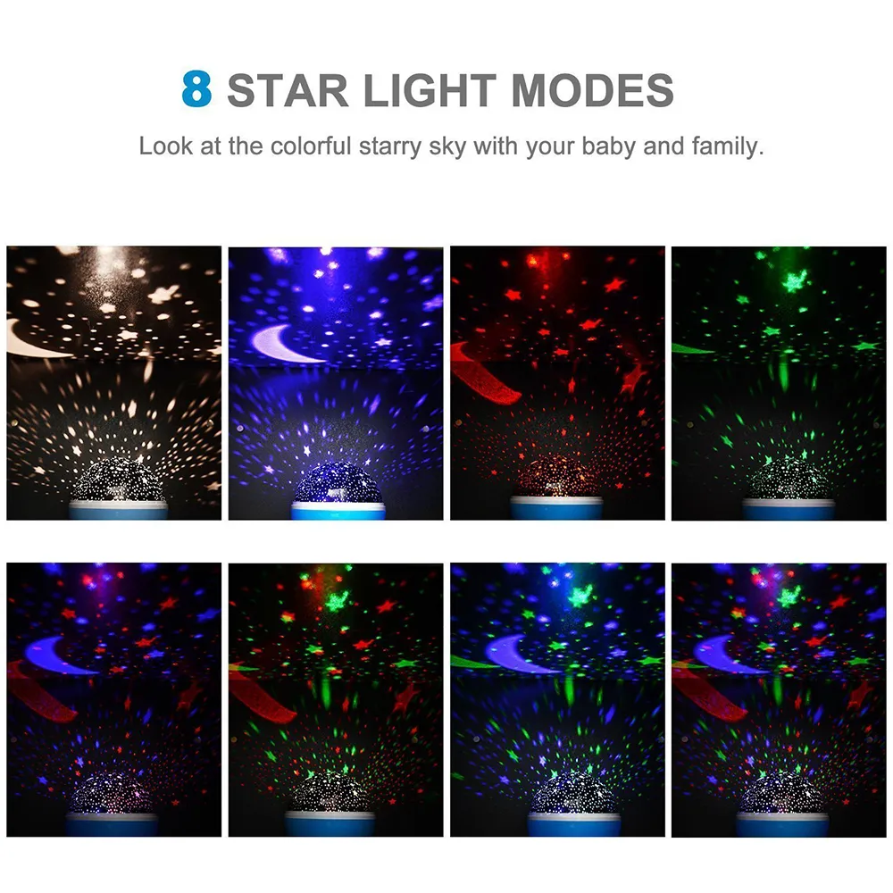 Lightme Stars Starry Sky Led Light Projector Light Lampley Moon Battery USB Kids Gifts Lampada bambini Lampada Lampada Z20 G230F