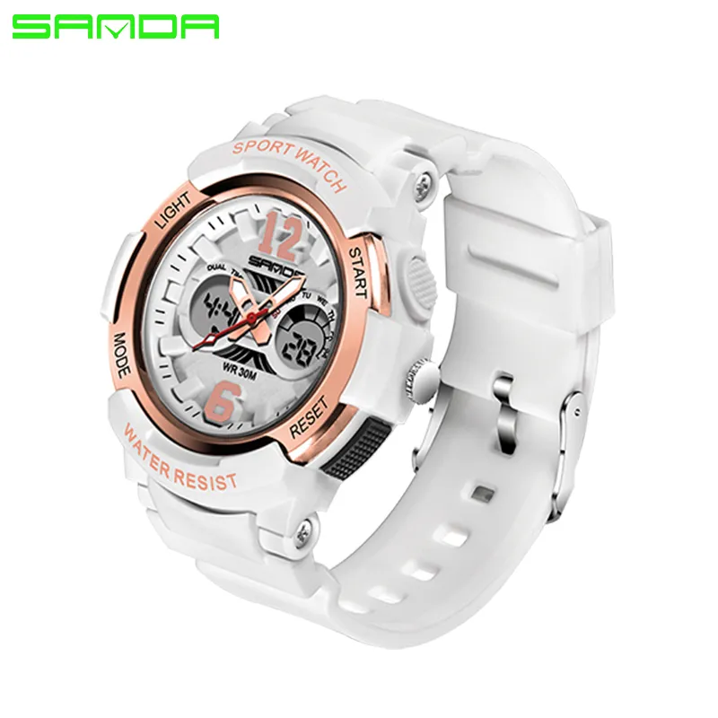 Marca SANDA, reloj deportivo de lujo para mujer, reloj de pulsera Digital LED a la moda para mujer, reloj deportivo para mujer S915295o