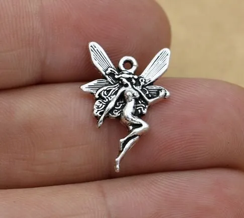 aluminiowy Anioł Fairy Charms Antique Srebrne Uroki Wisior do biżuterii naszyjnika Makerty
