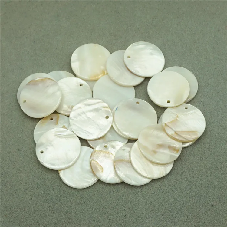 100 st parti 35mm runda naturliga vita skalpärlor passar smycken örhänge att göra lösa skalpärlor med hål diy smycken fynd281m