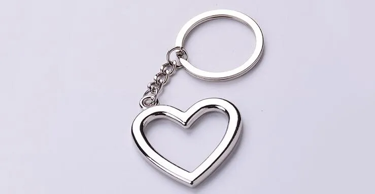 New Novelty Zinc Alloy Heart Shaped Keychains Metal Keyrings For Lovers 310F