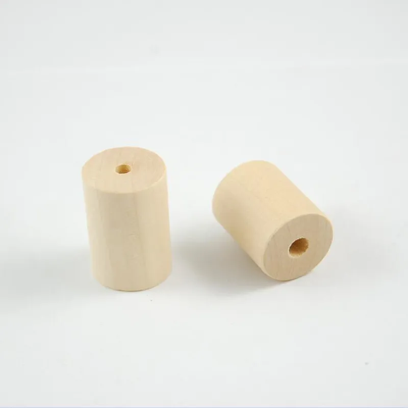 50 Stück / Los 20x25 20x30 20x40mm Unvollendete Zylinder Holzperlen Rohr Natürliche Holzperlen Schmuckherstellung Zubehör DIY Craft289L