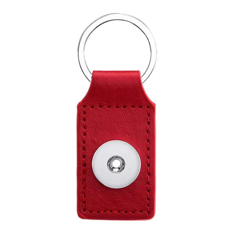 Noosa Square Leather Snap Keychain Jewelry 18mm Snap button key chain Fit 18mm 20mm Snap jewelry Keyring