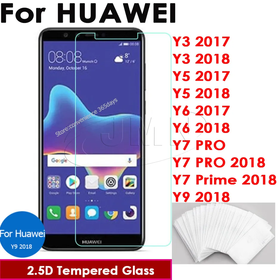 Huawei Y9 2019 9h الزجاج المقسى شاشة الهاتف حامي الفيلم لهواوي Y3