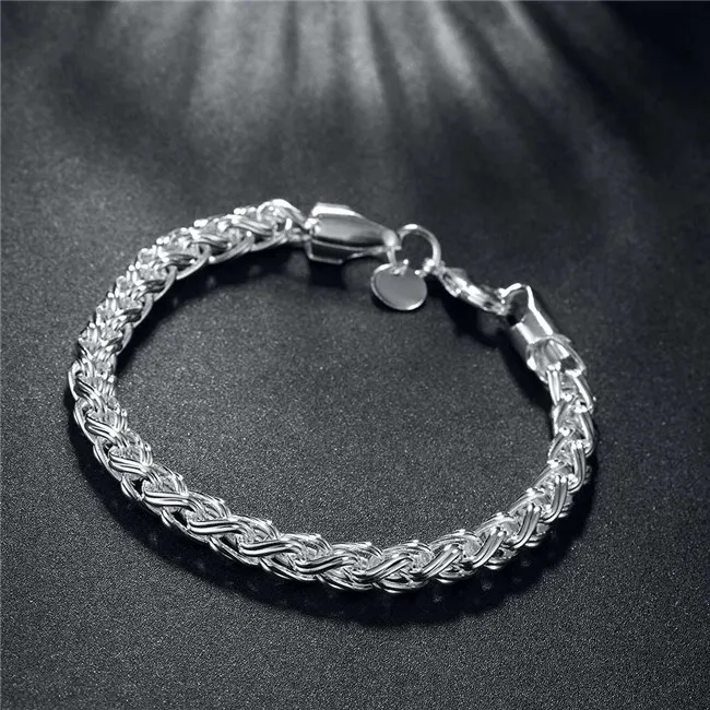 Torsiearmband sterling verzilverde armband; Nieuwe collectie mode heren en dames 925 zilveren armband SPB070255n