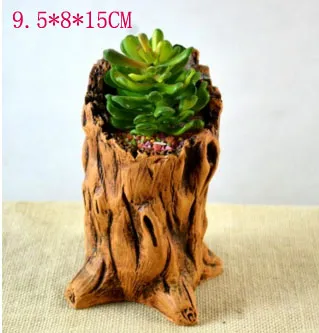 2018 New Creative Imitating Wood Flower Planters for Succulents Bonsai Cement Flowerpots260N