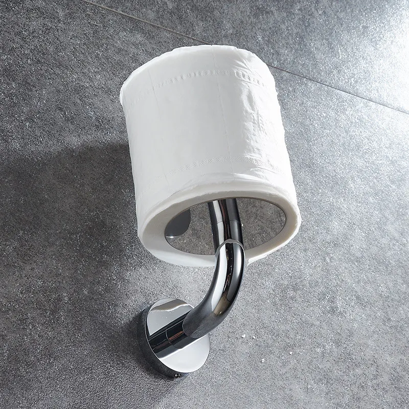Badrums toalettpappershållare 304 Fast rostfritt stål toalettpappershållare El Kitchen Tissue Roller Holder307x