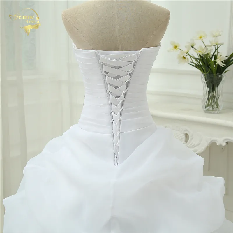 Hot Sale New Arrival Vestido De Noiva A Line Bridal Gown Beading White Ivory Wedding Dress Robe De Mariage Casamento