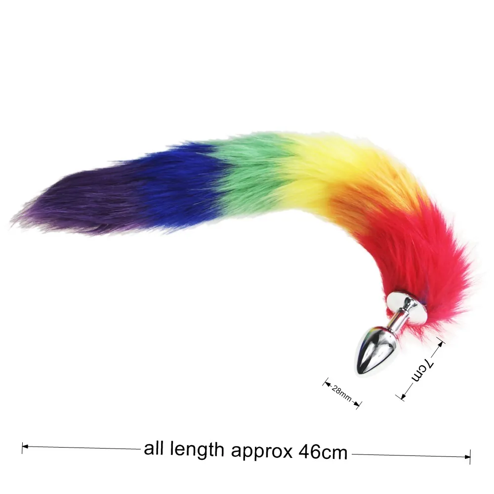 hh080 rainbow fox tail anal plugs (24)_New