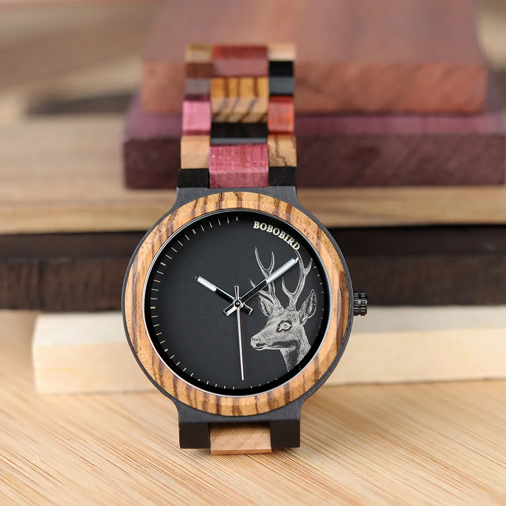 Curren Watch Wood Men Elk Analog Japonya Kuvars Lüks Erkek Saatler Güzel Hediyeler Damla OEM205U