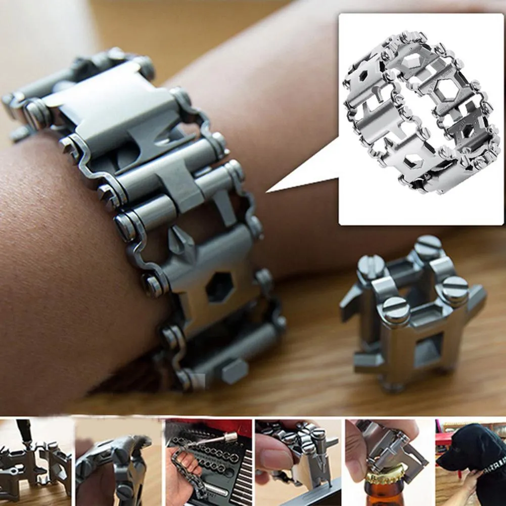 Xiufen Man Outdoor Splicet Bracet Multifunction Wearddriver Tool Hand Chain Field Survival Bracelet for Outside S9155139179