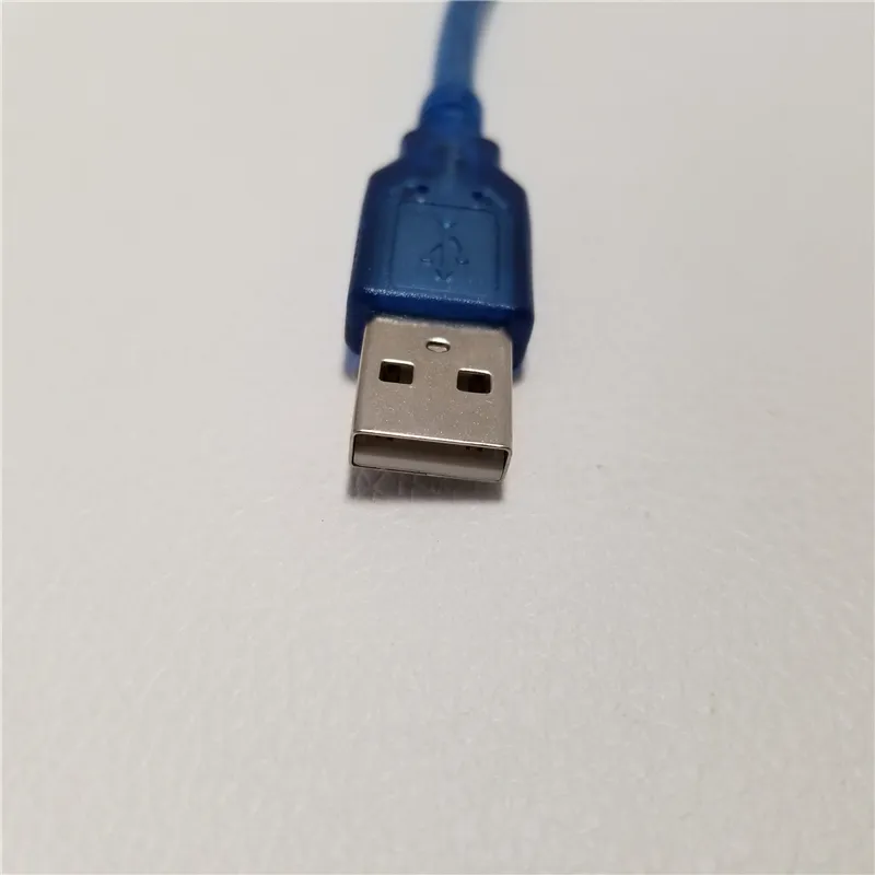 Adaptateur USB 2.0 Type A vers Mini USB mâle vers mâle, câble d'alimentation d'extension de données, bleu clair, 25cm, pour téléphone portable Android et PC