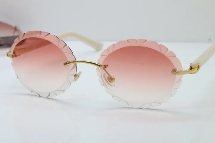 Randlose Plankenbrille T8200761 Geschnitzte Trimmlinse Vintage-Sonnenbrille C Dekoration Design Brillen Sonnenbrille Mode Acces257T