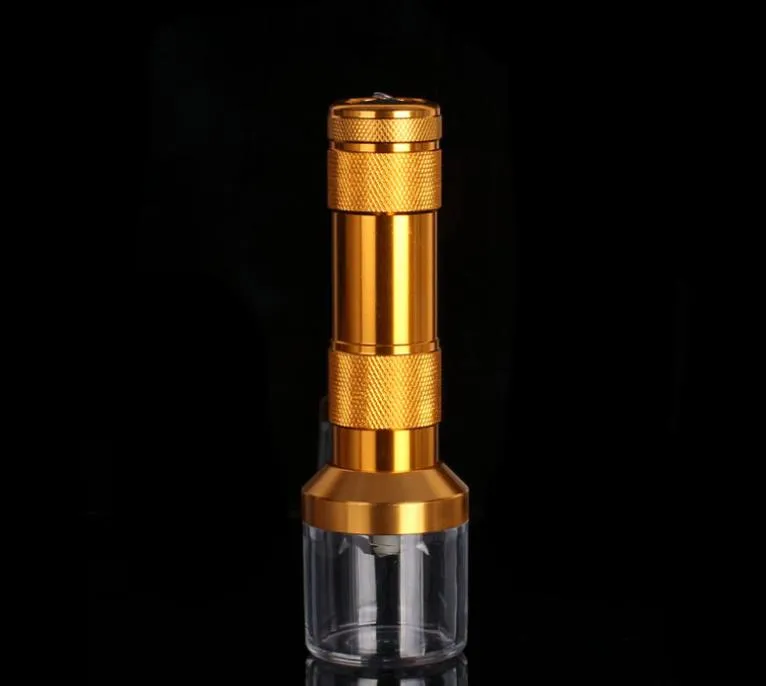 O novo criativo pequeno lanterna independente embalagem moedor de tabaco de metal tubo de fumar acessórios portáteis de vendas