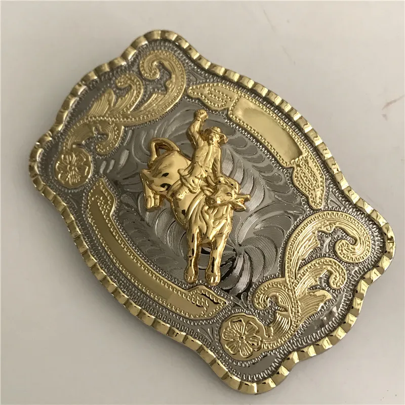 Silver Gold Ride Bull Kovboy Kemer Tokası Erkekler için Hebillas Cinturon Kot Kemer Kafası Fit 4cm genişliğinde Kemerler275D