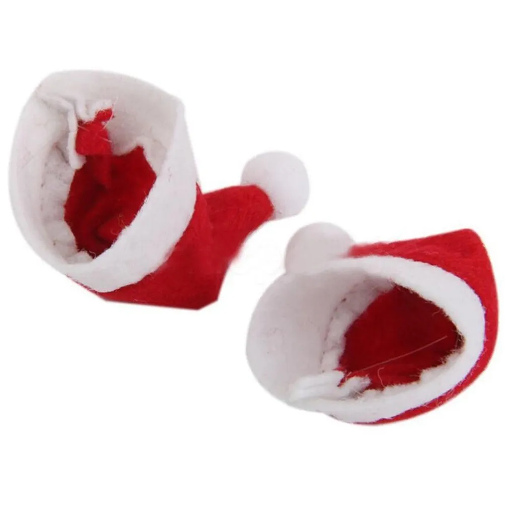 Mini Cappello di Natale Babbo Natale Cappello Xmas Cappello Lollipop Mini Regali di nozze Cap Creative Tree Ornament Decor278N